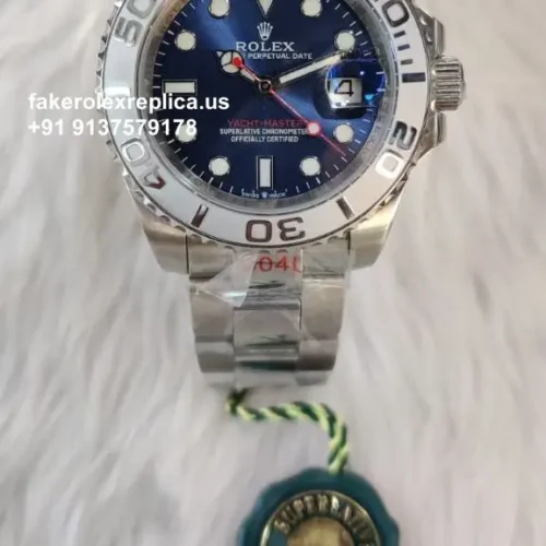Rolex Yacht Master Rhodium Blue Dial Replica Watch | Ref.126622