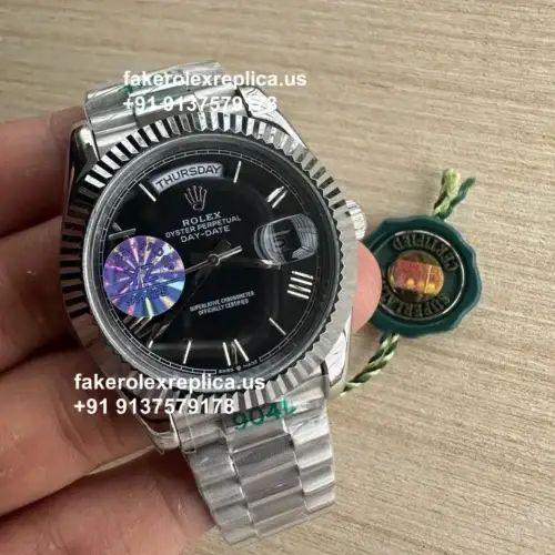 Rolex Day Date Black Dial Fake Watch | Ref.228239-0004