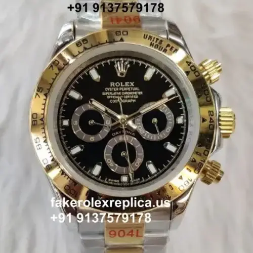 Rolex Daytona Two Tone Black Dial Replica Watch | Ref. 116503